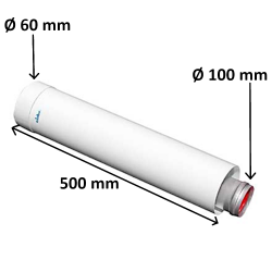PROLUNGA COASSIALE D.60/100 CON INNESTO A BICCHIERE