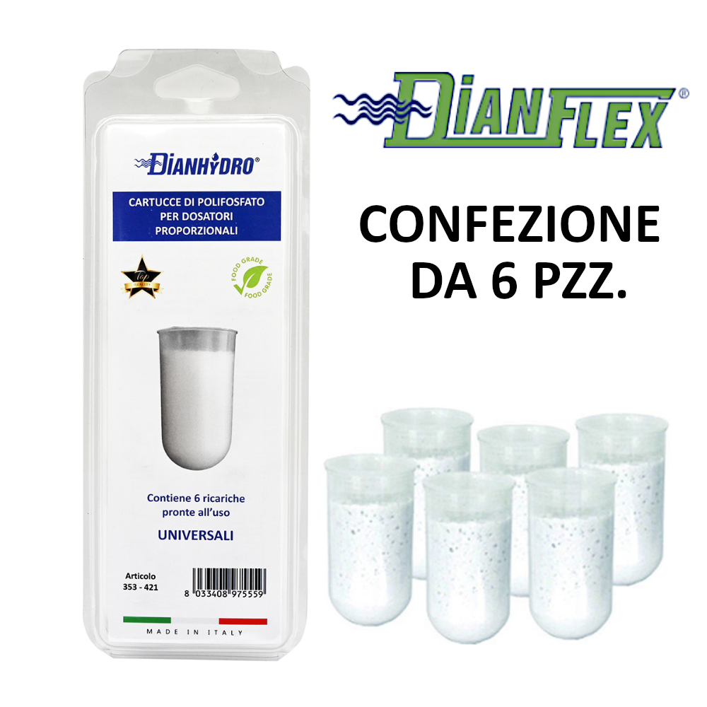 RICARICA POLIFOSFATO SOLIDO 6 x 80 gr DIANFLEX