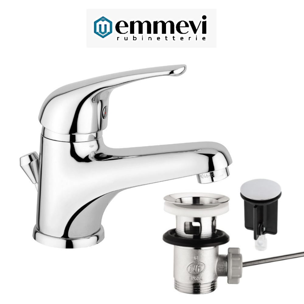 MISCELATORE LAVABO CROMO CON PILETTA EMMEVI MOD. WINNY