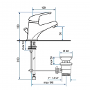 MISCELATORE LAVABO CROMO CON PILETTA EMMEVI MOD. WINNY