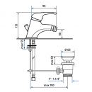 MISCELATORE BIDET CROMO CON PILETTA EMMEVI MOD. WINNY