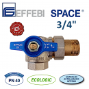 VALVOLA BOCCHETTONATA A SQUADRA MF 3/4" FRONTALE DX BLU EFFEBI