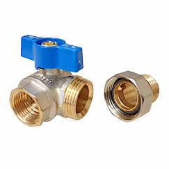 VALVOLA BOCCHETTONATA A SQUADRA MF 3/4" FRONTALE DX BLU EFFEBI