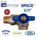 VALVOLA BOCCHETTONATA A SQUADRA MF 3/4" FRONTALE SX BLU EFFEBI