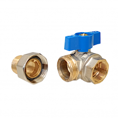 VALVOLA BOCCHETTONATA A SQUADRA MF 3/4" FRONTALE SX BLU EFFEBI