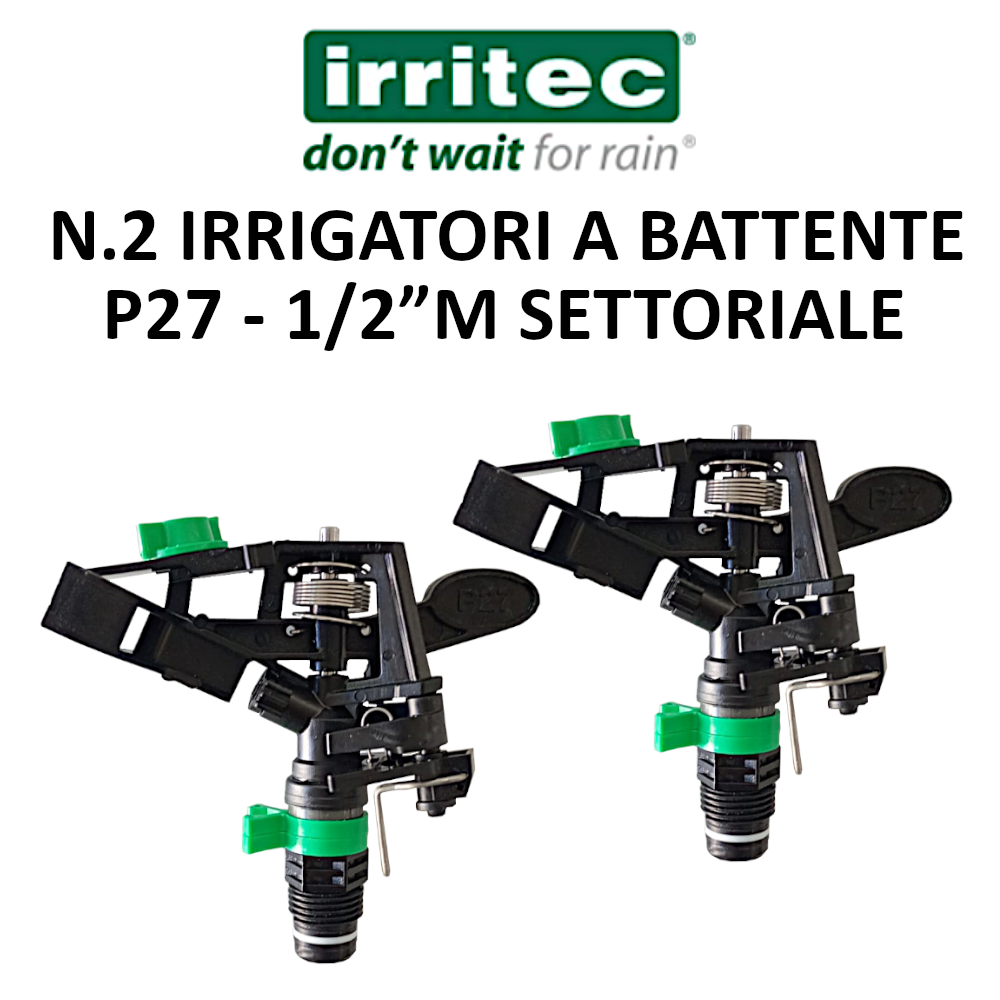 N. 2 IRRIGATORI A BATTENTE SETTORIALI IN PLASTICA D.1/2