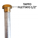 ANODO DI MAGNESIO CON TAPPO FILETTATO 1/2" L 50 CM