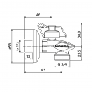RUBINETTO A SFERA PER LAVATRICE 1/2"x3/4" MODELLO SQUALO