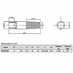 ESTRATTORE CONICO PER VITI E PRIGIONIERI 33/45 3/4" USAG